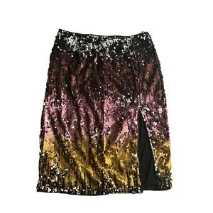 Ombré Sequin Skirt with front slit